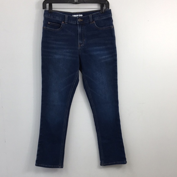 Lands End Boys Medium Wash Blue Denim Jeans Size 12 Husky EXCELLENT Condition - Picture 1 of 6